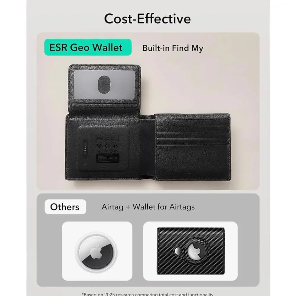 ESR Geo Wallet with Find My, RFID Blocking, GPS Wallet for Men, Wallet Tracker